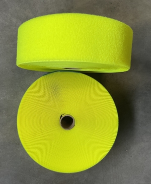 Hook and Looptape sewable Hookside 80mm (25m), Neon Yellow
